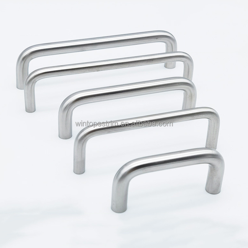 Win Top Furniture Fitting Kitchen Drawer Pulls Cabinet Handles for Office Stainless Steel Round Bar Cabinet Pulls Drawer Handles