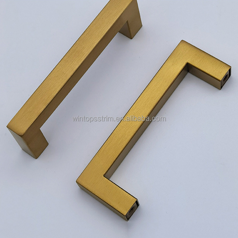 Win Top Gold Cabinet Pulls Brushed Brass Gold Cabinet Handles Square Brushed Gold Kitc hen Hardware Pulls for Dresser Drawers