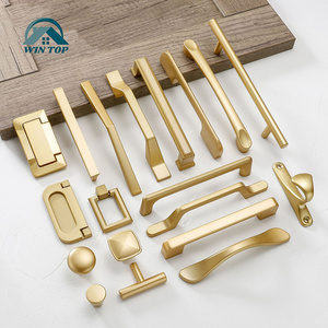 Win Top Luxury Gold Handles Cabinet Pulls Furniture Kitchen Hardware Door Knobs Bedroom Dresser Drawers Handles