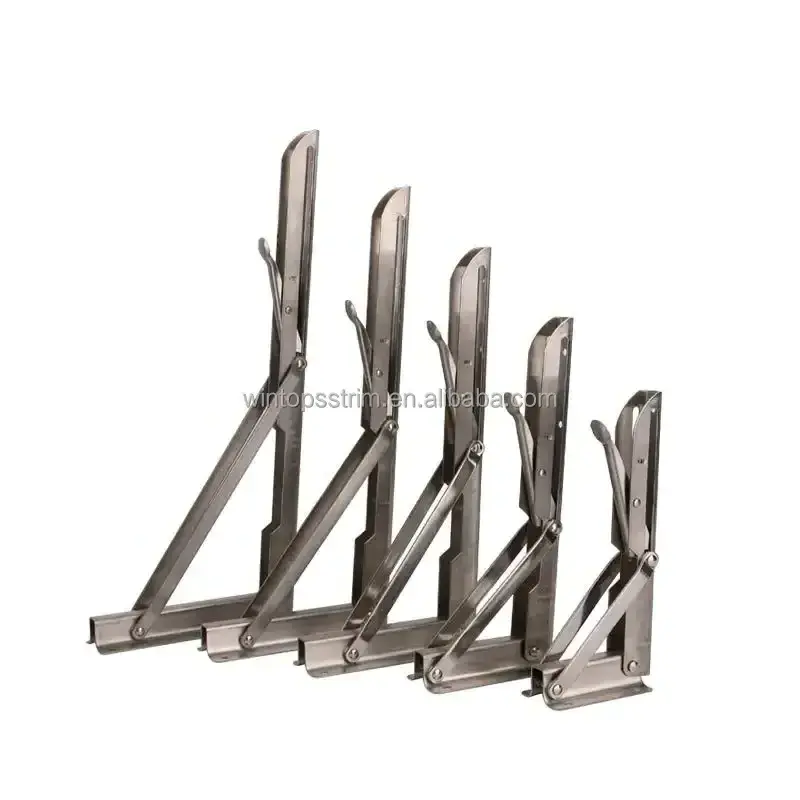 Adjustable Bench Triangle Table Shelf Bracket Stainless Steel L Angle Wall Mounting Foldable Invisible Shelf Buffer Brackets