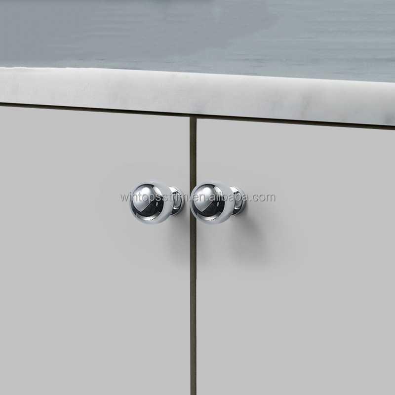 Win Top Modern Cabinet Pulls Delicate Knob for Dresser Drawer Wardrobe Cabinet Handles Brushed Brass Cabinet Knob