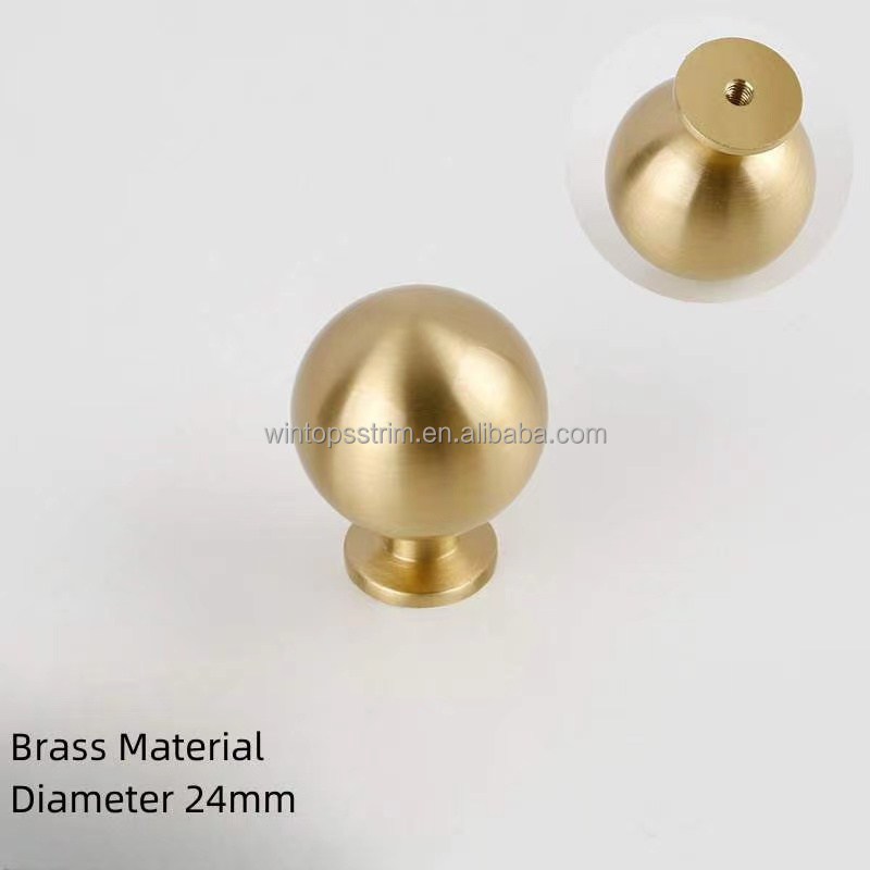 Manufacturer Best Price Round Solid Brass Pulls Cabinet Drawer Modern Minimalist Knobs for Furniture Brass Knob