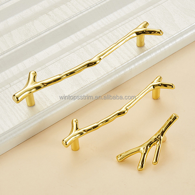 Win Top Zinc Alloy Black Twig Branch Decorative Cabinet Wardrobe Furniture Door Drawer Knobs Pulls Handles Hardware