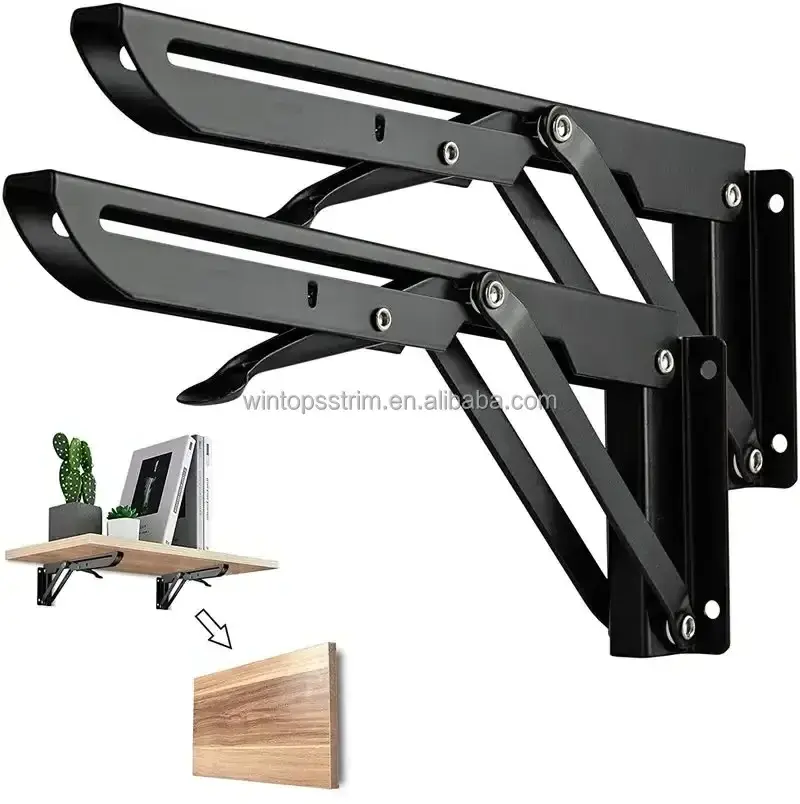 Adjustable Bench Triangle Table Shelf Bracket Stainless Steel L Angle Wall Mounting Foldable Invisible Shelf Buffer Brackets