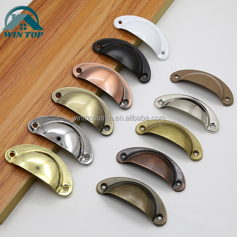 Furniture Handles Antique Bronze Brass Copper Shell Cabinet Drawer Knobs Pull Handles Cabinet Drawer Pulls Furniture