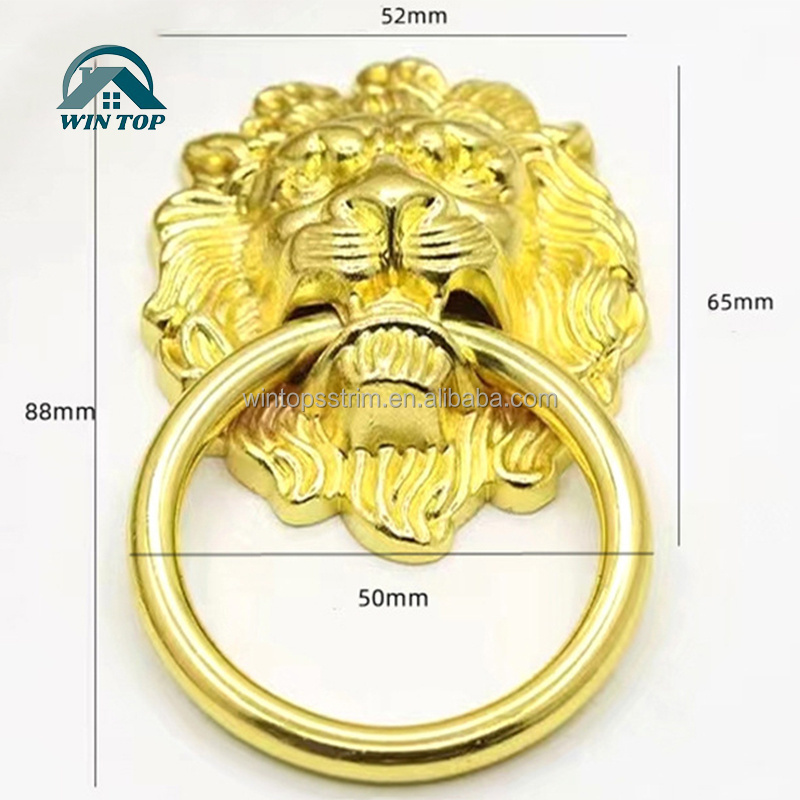 Win Top Classical Antique Style Chair Handle Furniture Pulls Drawer Lion Head Pull Handle Knob Dresser Cabinet Pull Ring