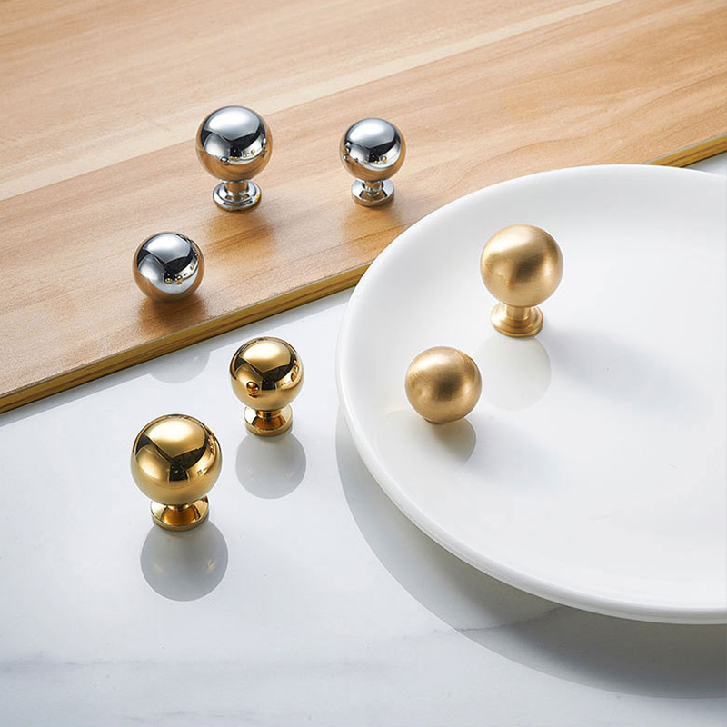 Win Top Modern Cabinet Pulls Delicate Knob for Dresser Drawer Wardrobe Cabinet Handles Brushed Brass Cabinet Knob