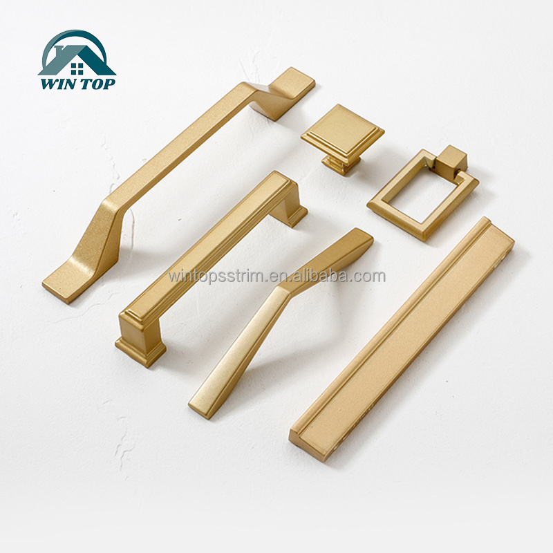 Win Top Luxury Gold Handles Cabinet Pulls Furniture Kitchen Hardware Door Knobs Bedroom Dresser Drawers Handles