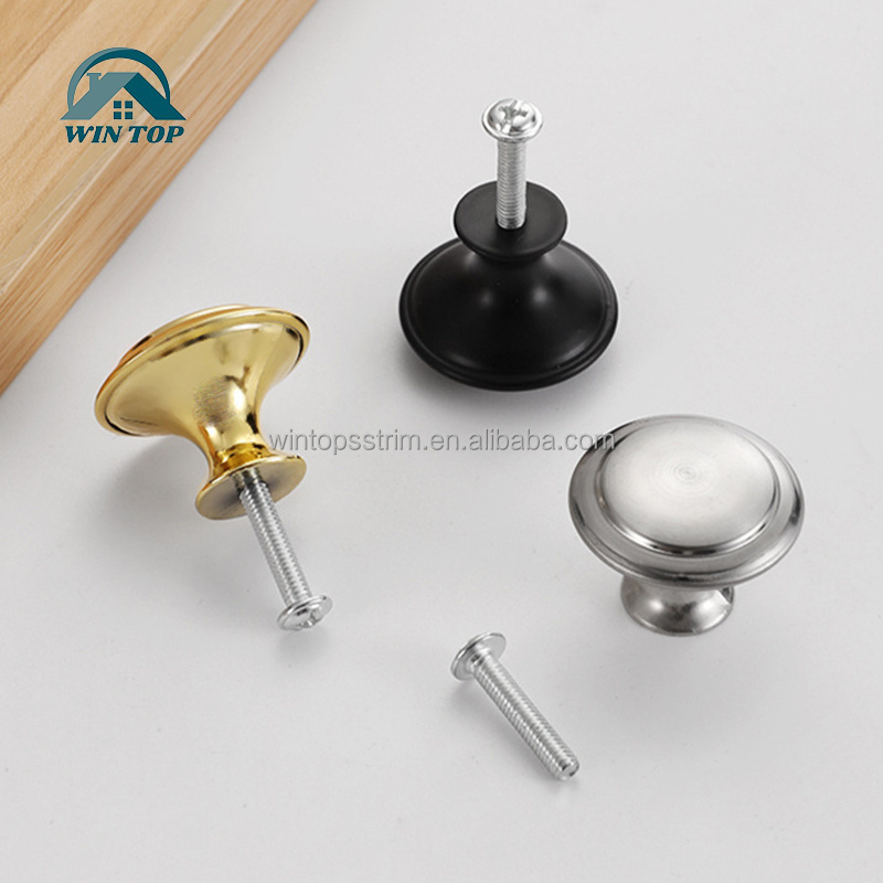 Win Top Round Drawer Knobs Rustproof Brushed Nickel Cabinet Drawer knobs for Kitchen Cupboard Door Cabinet Dresser Knobs