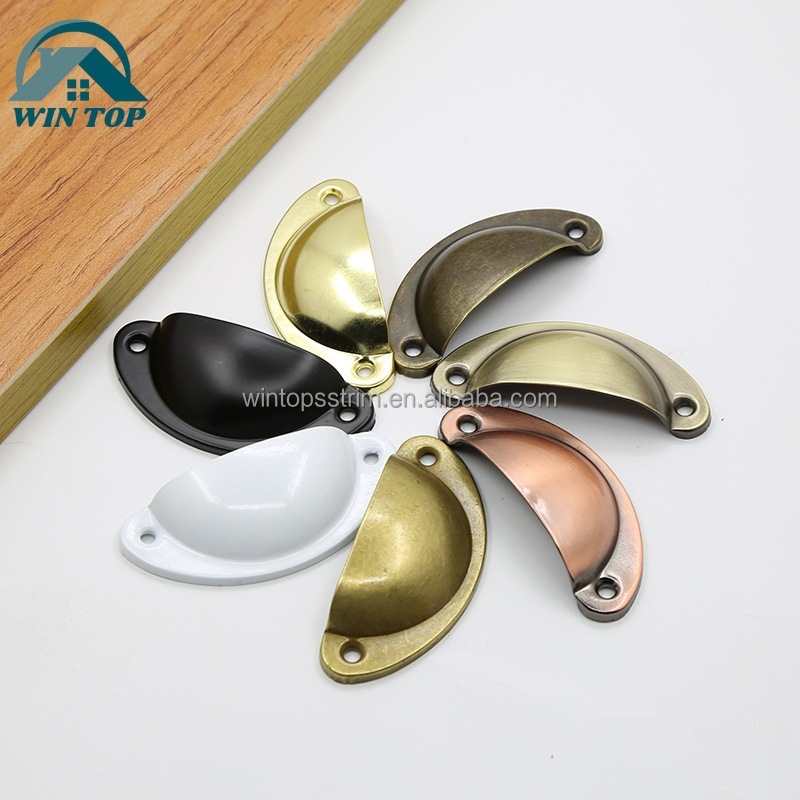 Win Top Wholesale Furniture Antique Shell Cabinet Drawer Knobs Pull Handles Furniture Hardware Gold Zinc Cabinet Drawer Pulls Ha