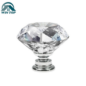 Crystal Pulls Bedroom Simple Office Bathroom Glass Door Knobs Diamond Drawer Cabinet Furniture Kitchen Handle Knob