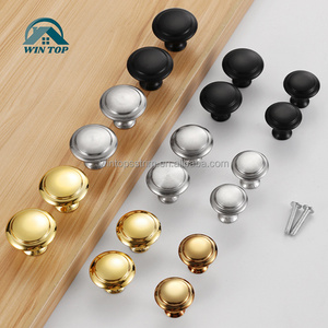 Win Top Round Drawer Knobs Rustproof Brushed Nickel Cabinet Drawer knobs for Kitchen Cupboard Door Cabinet Dresser Knobs