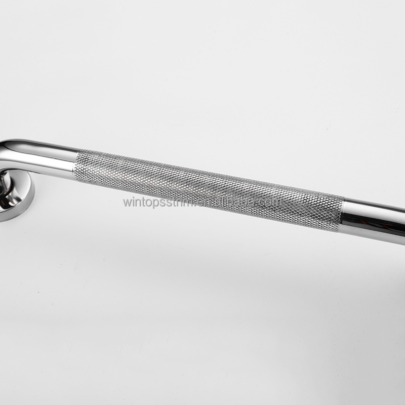 Win Top Stainless Steel Angled Grab Bar with Anti-Slip Grip for Bathtubs Bathroom Grab Bar Handle Safety Hand Rail Support