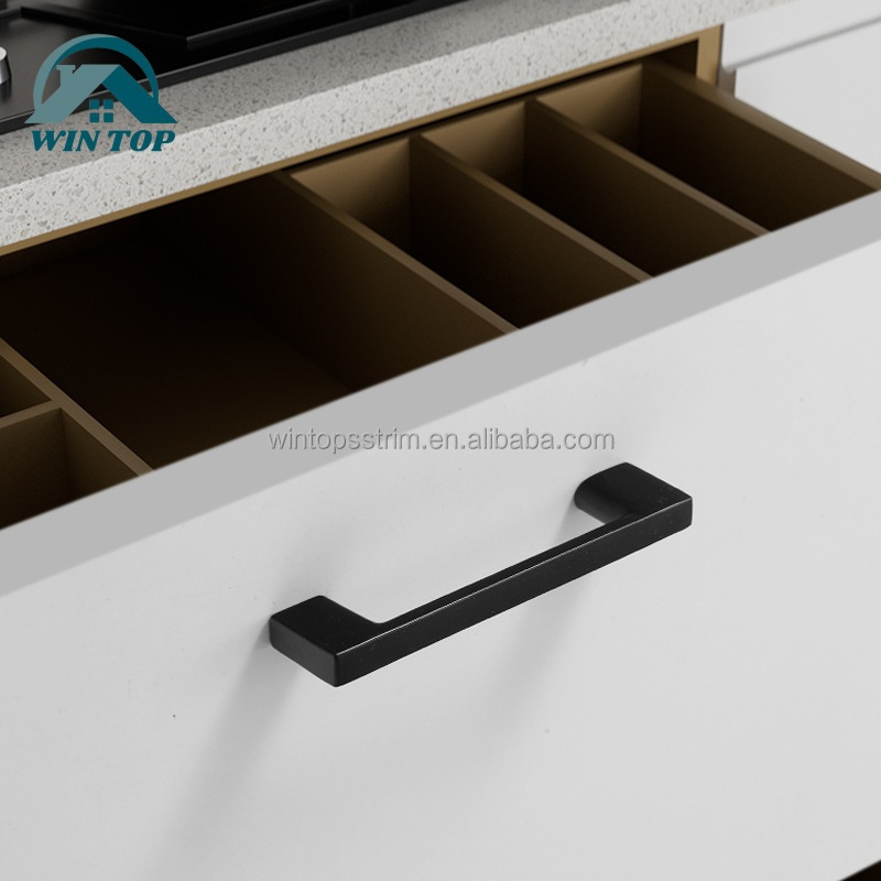 Matte Black Furniture Handles Nickel Chrome Cupboard Kitchen Cabinet Dresser Door Drawer Pulls Handles