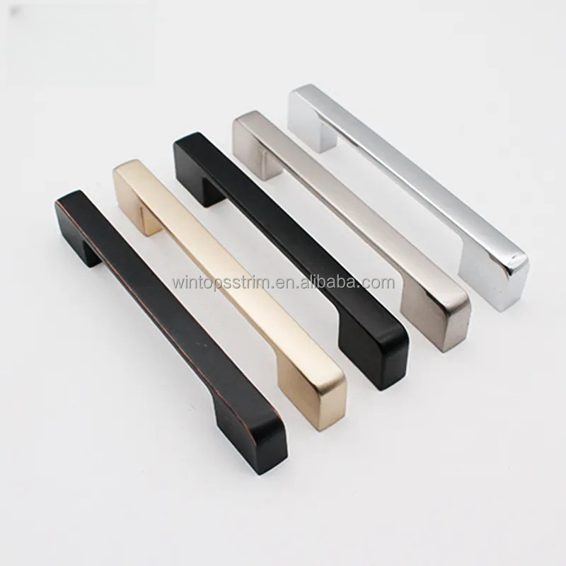 Win Top 96mm Zinc Alloy Black Kitchen Cabinet Drawer Handle Furniture Hardware Drawer And Dresser Pulls Knobs Pulls and Handle