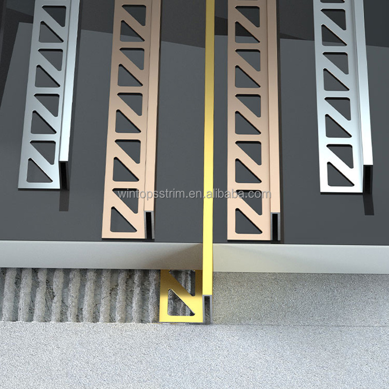 Win Top Manufacturer Inside Corner Metal Tile Edge Trim Stainless Edge Trim For Floor Wall Edges Decoration 304 316 Metal Trim