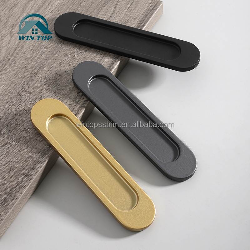 Win Top Self-Stick Cabinet Drawer Handles Pulls Aluminum Alloy Push Pull Adhesive Door Handle for Kitchen Window Sliding Closet