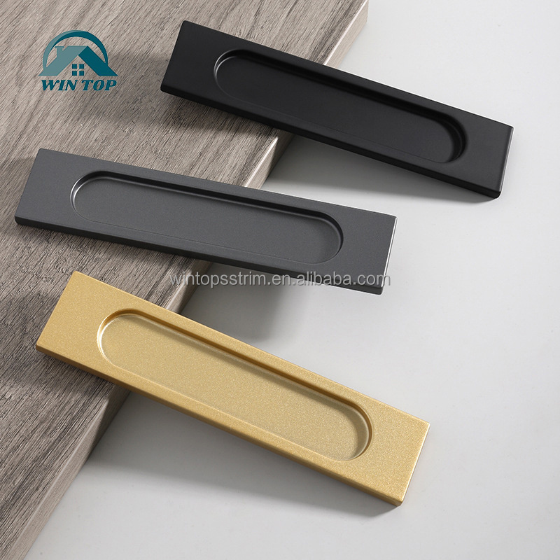 Win Top Self-Stick Cabinet Drawer Handles Pulls Aluminum Alloy Push Pull Adhesive Door Handle for Kitchen Window Sliding Closet