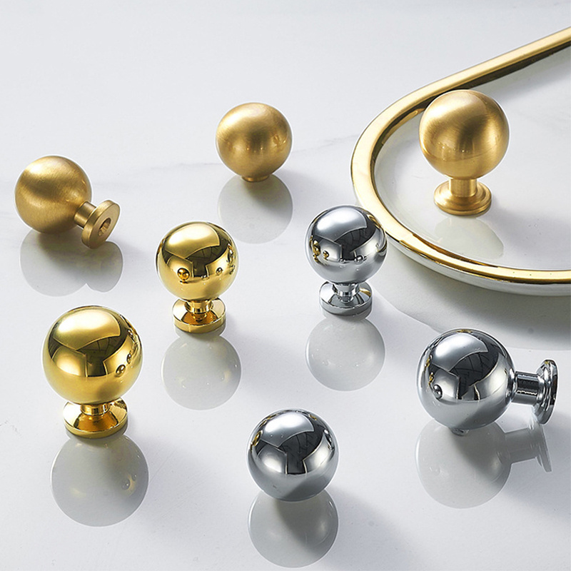 Win Top Modern Cabinet Pulls Delicate Knob for Dresser Drawer Wardrobe Cabinet Handles Brushed Brass Cabinet Knob