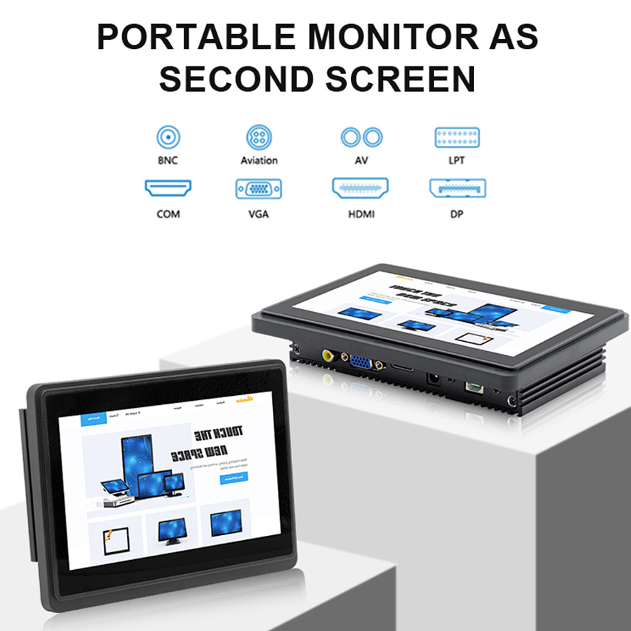 7 inch usb lcd industrial touch screen monitor capacitive touch screen open frame monitor ip65 waterproof vga wall mount monitor