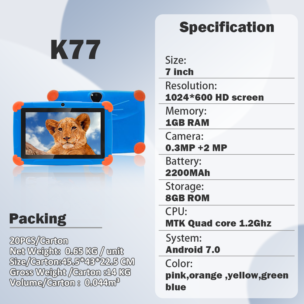 The cheap kids android 4.4 android 7.0 rugged tablet 7 inch tablet pc for children