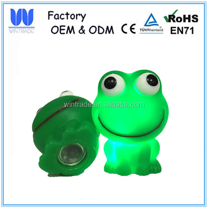 Rubber plastic frog eye pop out led squeeze plastic animal toy