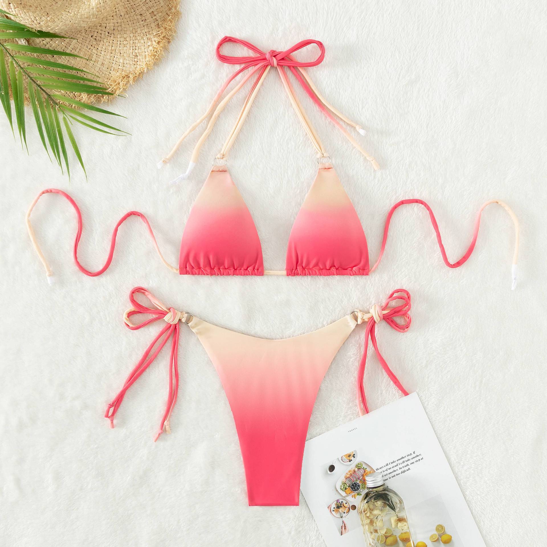 25 Years Wintu Triangle Bikini Women 4 Gradually Changing Color Swimwear Mini Brazilian Biquini Sexy Bathing Suit Micro Swimsuit