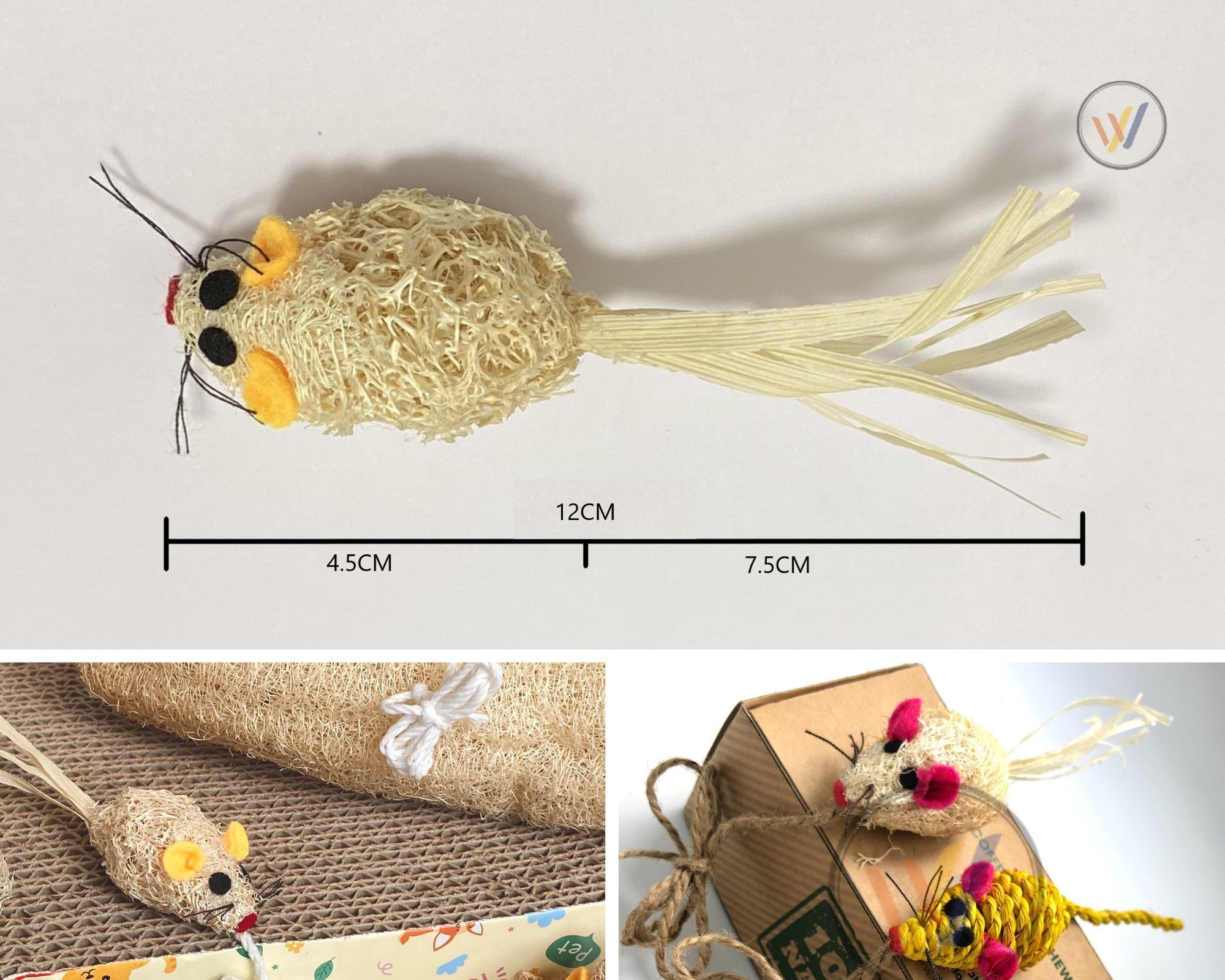 Cat loofah toy // 100% natural // safe for your pet // made in Vietnam manufacture // Ms. Christin +84 918 418 605