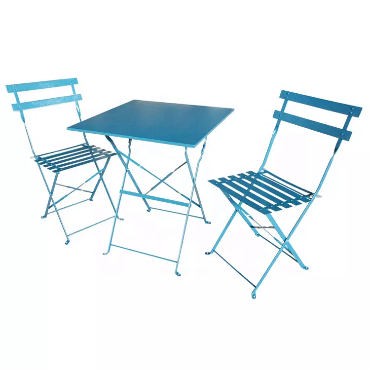 Garden patio Outdoor furniture Colorful folding outdoor metal mesh bistro/cafe/patio/garden table and chair sets