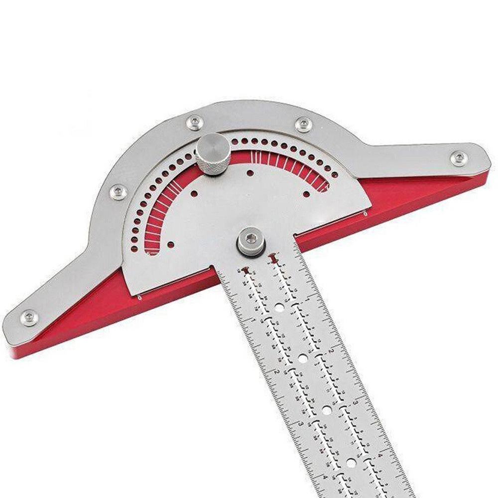 Woodworking Edge Ruler Stainless Steel Carpenter Marking Ruler with Adjustable Protractor Angel Finder