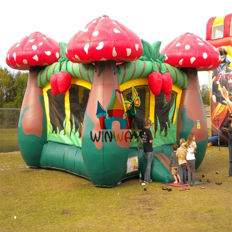 Party Strawberry Jumping Bouncer Commercial Jumper Combo Inflatable Mushroom Bouncy Castle Pvc Canopy Bounce House With Slide