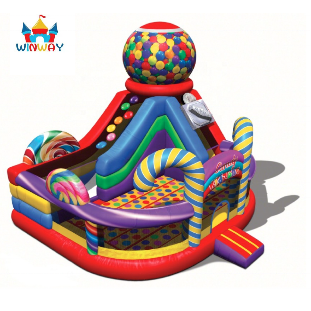 Commercial Inflatable Moonwalk Candyland/Sugar Shack bounce house with side for kids Candy landJumping Bouncy Castle