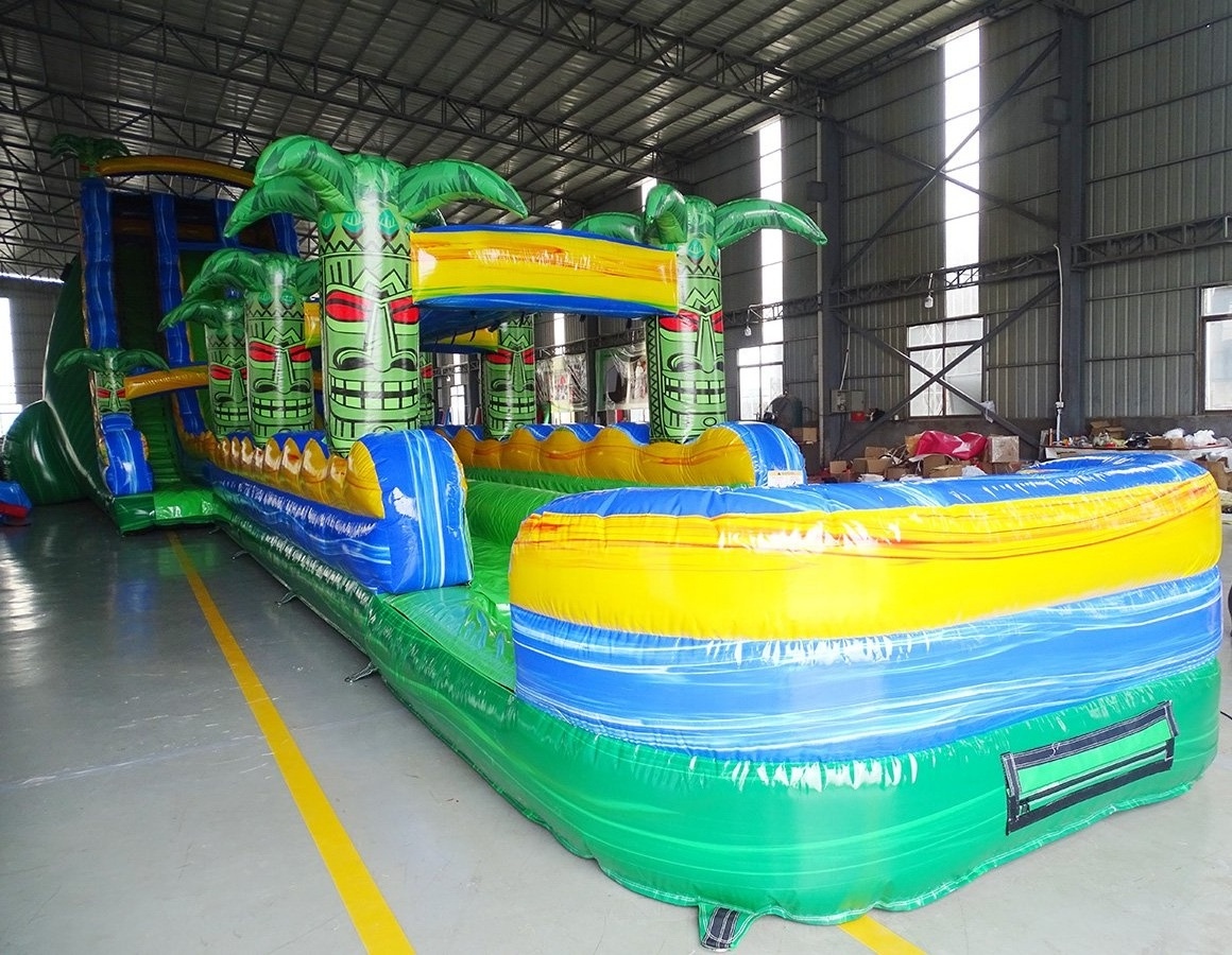 Commercial grade Reggae Rush Dual Lane inflatable water slide Dry wet Water Trampoline for renting outdoor