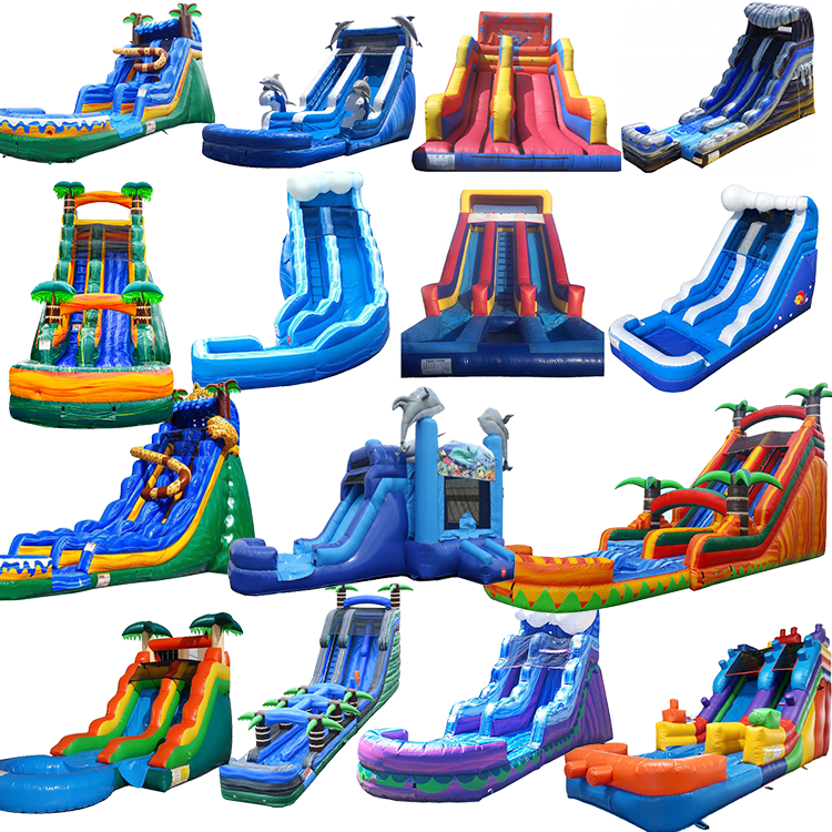 lake 40 foot high striker game slip and slide children's inflatable water slide with frame pool