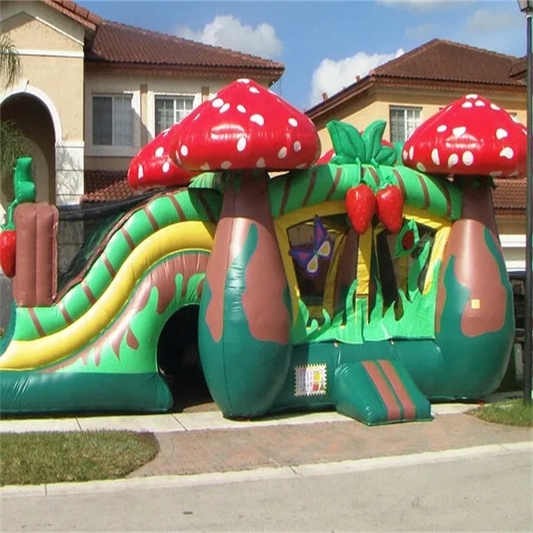 Party Strawberry Jumping Bouncer Commercial Jumper Combo Inflatable Mushroom Bouncy Castle Pvc Canopy Bounce House With Slide