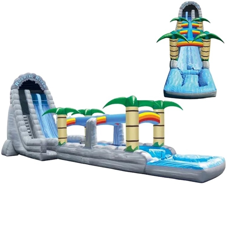 Commercial grade Reggae Rush Dual Lane inflatable water slide Dry wet Water Trampoline for renting outdoor