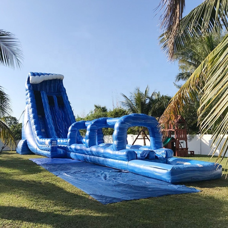 60FT commercial  palm tree inflatable water slides for adult Tropical giant inflatable slide long slip and slide