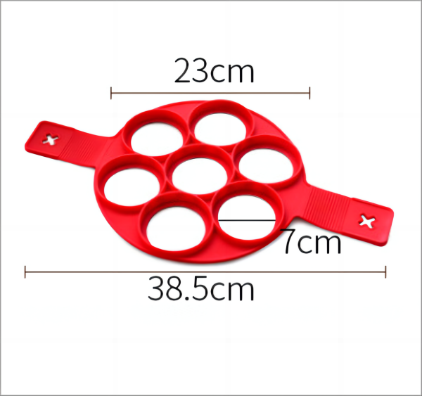 Hot Sales 7 Hole Round Star Square Heart Shape Non-stick Silicone Fried Egg Mold Pancake Kitchen Tools Cake Decorate Mold