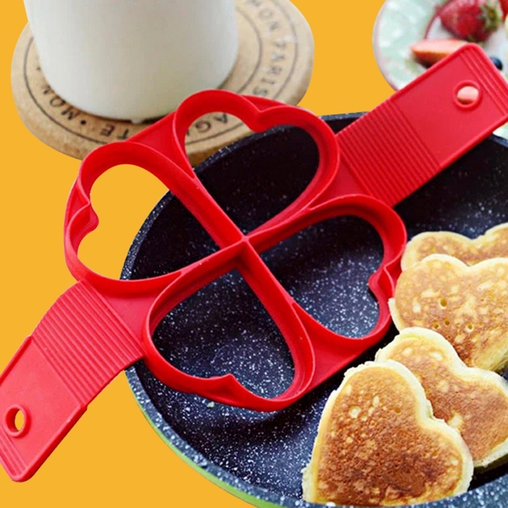 Hot Sales 7 Hole Round Star Square Heart Shape Non-stick Silicone Fried Egg Mold Pancake Kitchen Tools Cake Decorate Mold