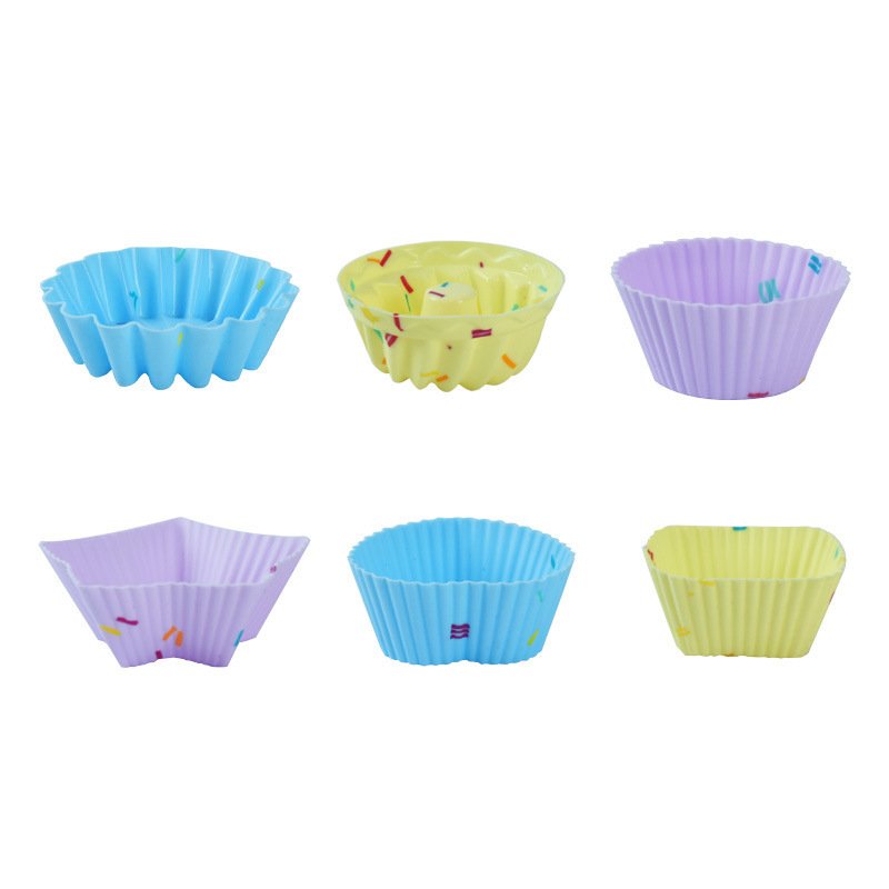 Silicone Cupcake Liners Reusable Baking Cups Nonstick Easy Clean Star Square Round Multi Shapes Pastry Muffin Cups