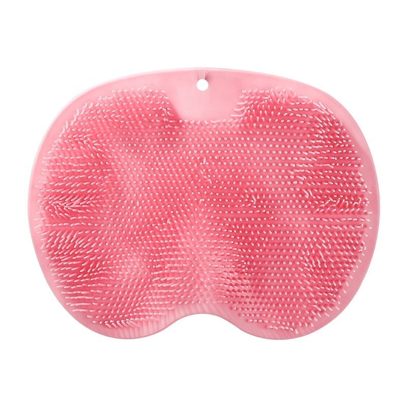 Shower Foot Back Scrubber Silicone Bath Massage Pad Bath Massage Cushion Brush with Suction Cups Wash Foot Mat Exfoliating Brush