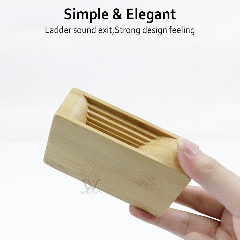 Wholesale wood loudspeaker stepped wooden mobile phone holder bamboo natural physical sound