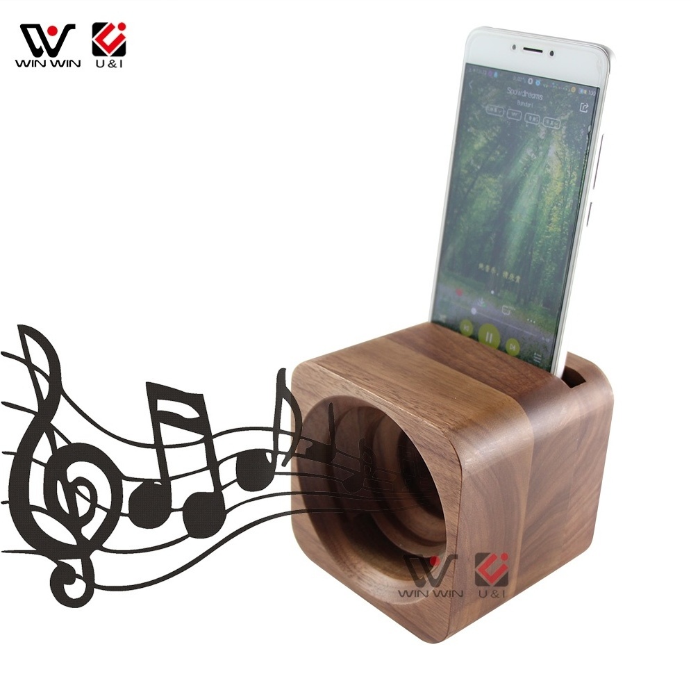 High Quality  Mini Cherry Wood Speaker for Cell Phone Portable Wood Accessory Loud Speaker