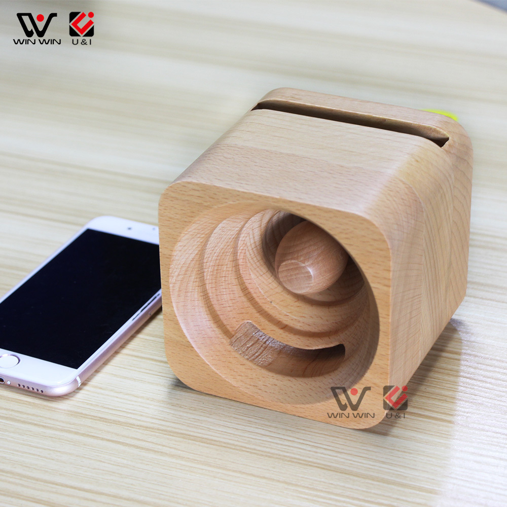 High Quality  Mini Cherry Wood Speaker for Cell Phone Portable Wood Accessory Loud Speaker