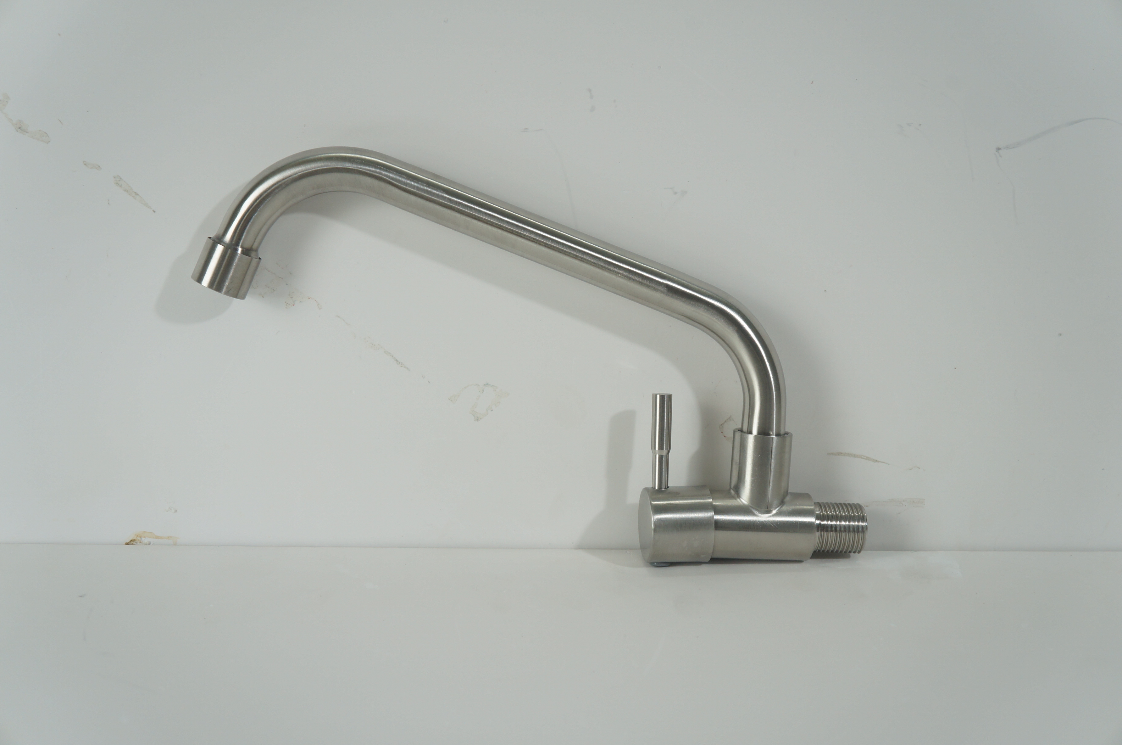 Tarpul Wall Mounted Cold Single Handle Round 304 Stainless Steel Faucet Water Tap for Kitchen