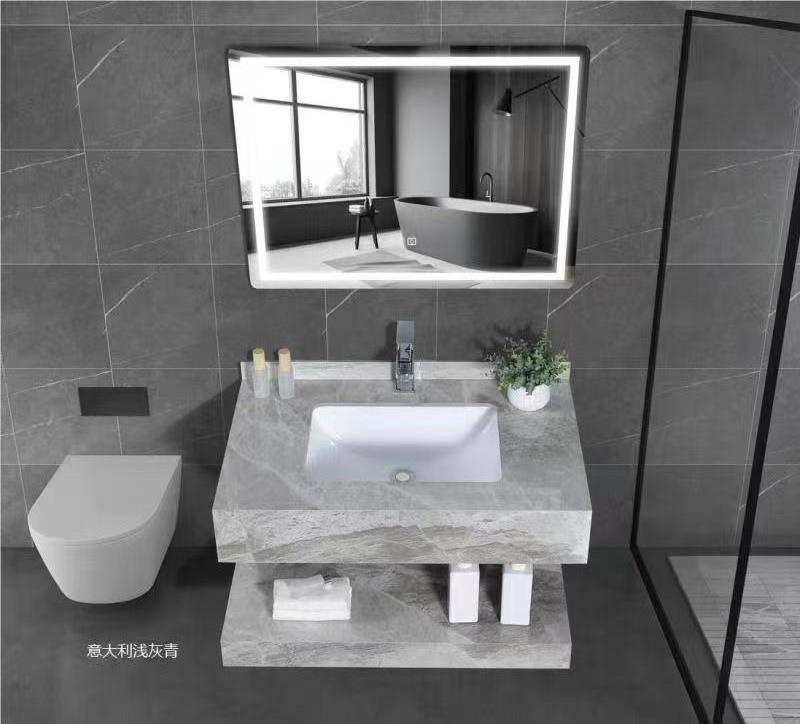 Tarpul European Style Wholesale Sanitary Ware Rectangular Floating Vanity Top Cabinet Stone Slab Sink Basin Bathroom