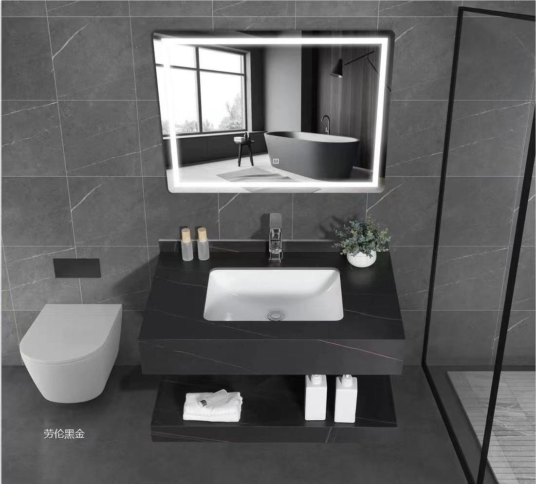 Tarpul European Style Wholesale Sanitary Ware Rectangular Floating Vanity Top Cabinet Stone Slab Sink Basin Bathroom