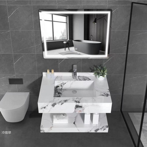 Tarpul European Style Wholesale Sanitary Ware Rectangular Floating Vanity Top Cabinet Stone Slab Sink Basin Bathroom