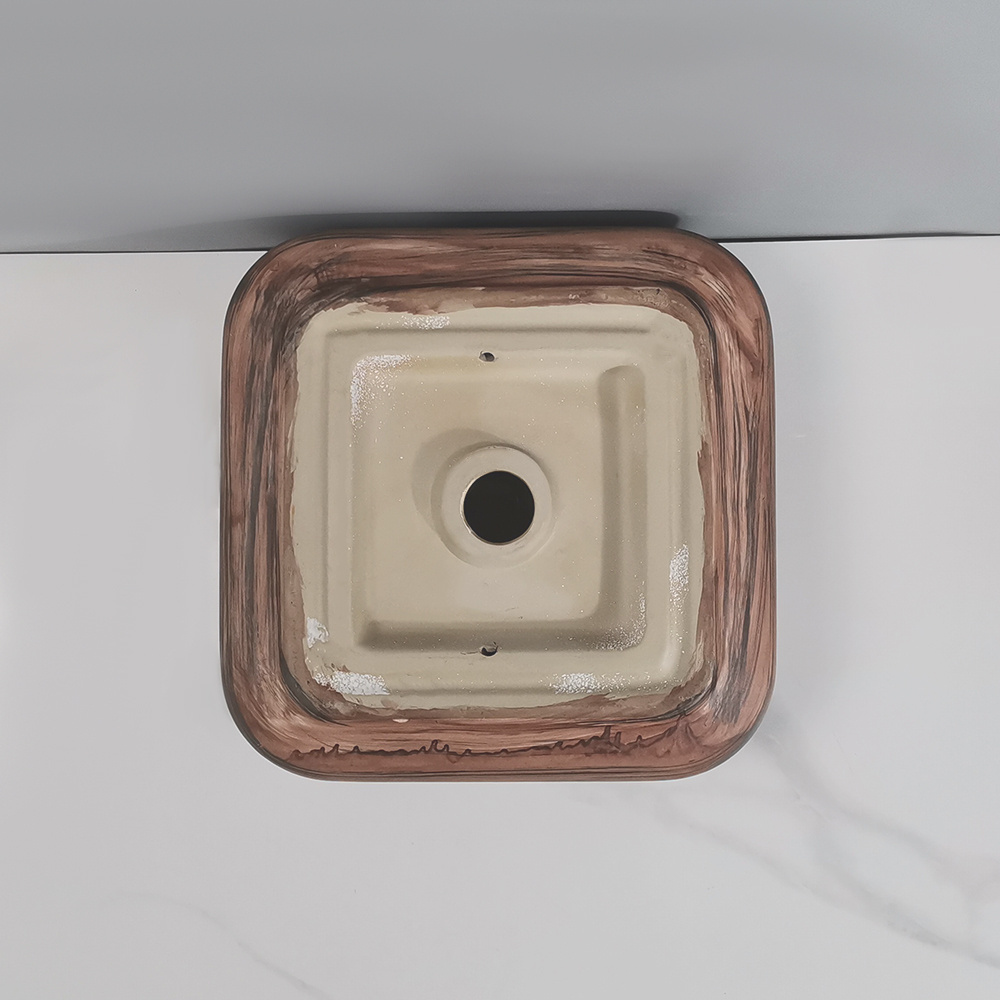 Tarpul  Modern Wooden Pattern Design rectangular ceramic wash basin Above table basin Ceramic  Hand Wash