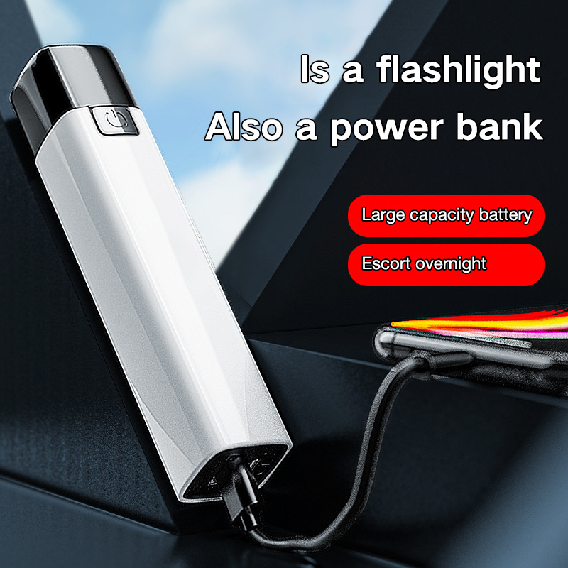 Multi-function Bright Power Torch Rechargeable Led Flashlight Strong Focusing Light Hiking Camping Hunting Flash Light